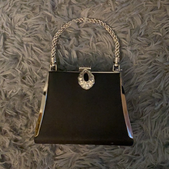 Zaraz handmade black and silver evening handbag - Picture 1 of 11